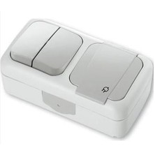 Viko Palmiye IP54 Yatay Kombineı Komütatör Vavien+Topraklı Priz