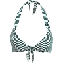 Olaian Kadın Push Up Bikini Üstü - Yeşil/Beyaz - Çizgili - ELENA