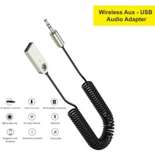 Z-Mobile Aux Usb Wireless Bluetooth Araç Kiti Ses Alıcısı Mikrofonlu Ses Aktarım Kablosu 3.5mm Jack Bluetooth 5.4