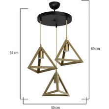 Modelight Prizma 3'lü Siyah/eskitme Avize