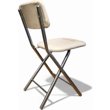 Parite Katlanır Metal Ayaklı Krem Sandalye - Foldable Metal Legs Chair