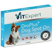 Vitexpert Droplus Köpek Damlası Pire Dış Parazit Bit Kene Deri Bakımı Için Bitkisel Damla 1-10 kg 5 Tüp