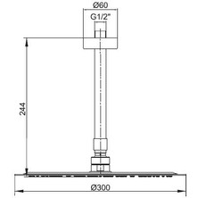 Ar & Yak İnce Yuvarlak Tepe Duş Başlığı Tavandan Borulu (Ø 300 mm) 102145057