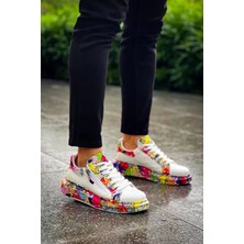 Kazax KB-02  Kuback Bağcıklı Crocodile Beyaz Kırmızı Günlük Erkek Ayakkabı