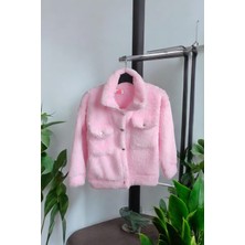 Kız Çocuk Elsa Temalı Peluş Ceket Kız Çocuk Elsa Baskılı Peluş Hırka Peluş Hırka