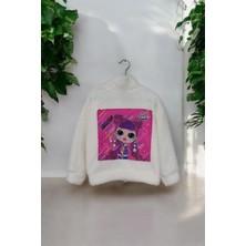 Kız Çocuk Lol Desenli Peluş Ceket Kız Çocuk Lol Temalı Peluş Hırka Peluş Ceket