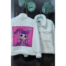 Kız Çocuk Lol Desenli Peluş Ceket Kız Çocuk Lol Temalı Peluş Hırka Peluş Ceket