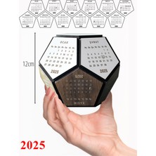 Standarts Masaüstü 2025 Takvim - Ahşap 3 Boyutlu Dodecahedron Takvim