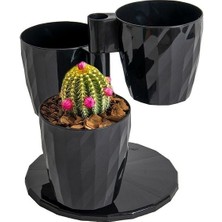 Dönence Saksı Antrasit Gri