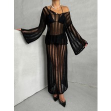 Nosia Fashion Kadın Salaş Yazlık Örme Plaj Alt Üst Takım