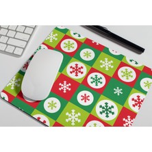 Nino Store Yılbaşı Renkleriyle Kar Taneleri Şeklinde Hediyelik Baskılı Mouse Pad