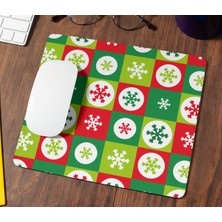 Nino Store Yılbaşı Renkleriyle Kar Taneleri Şeklinde Hediyelik Baskılı Mouse Pad