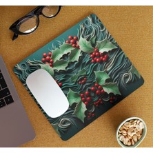 Nino Store Kokina Çiçeği Yılbaşı Temalı Baskılı Hediyelik Mousepad