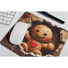 Nino Store Sevimli Kurabiye Adam Yılbaşı Temalı Baskılı Hediyelik Dikdörtgen Mousepad