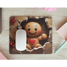 Nino Store Sevimli Kurabiye Adam Yılbaşı Temalı Baskılı Hediyelik Dikdörtgen Mousepad