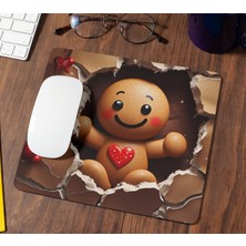 Nino Store Sevimli Kurabiye Adam Yılbaşı Temalı Baskılı Hediyelik Dikdörtgen Mousepad