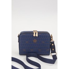 Lêvi D'or Lacivert Çift Fermuarlı Omuz Çantası