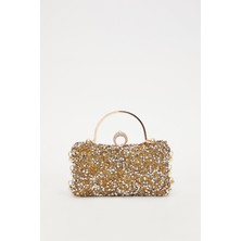 Lêvi D'or Gold Taş İşleme Saplı Abiye El Çantası