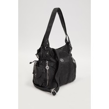 Levidor Siyah Sırma Desen Omuz Çantası