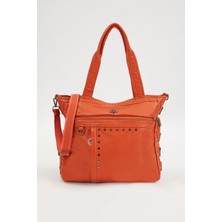 Lêvi D'or Turuncu Renk Detaylı Omuz Çantası