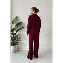 Ded Collection Kadın Modal Kumaş Rahat Kesim Uzun Kollu Ayıcık Nakışlı Ikili Takım