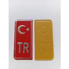 Tr Plaka Krom Sticker 2'li - Türkiye Plaka Krom Stıcker - Türkiye Plakalık Krom