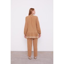 Levidor Camel Nakış Detaylı Takım