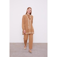 Levidor Camel Nakış Detaylı Takım