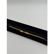 Rigel Jewelry Rigel Gümüş Bileklik, Altın Kaplama Bileklik, Doğum Günü Hediyesi, Hasır Bileklik
