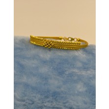 Rigel Jewelry Rigel Gümüş Bileklik, Altın Kaplama Bileklik, Doğum Günü Hediyesi, Hasır Bileklik