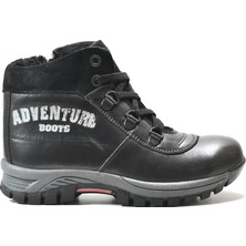 Onlo Ayakkabı AV.150 Deri Siyah Fermuarlı Erkek Çocuk Bot