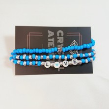 Crystal Atelier Yıldızlı Fairycore Coquette Y2K Arkadaşlık Sevgili Boncuk Kalpli 3'lü Bileklik