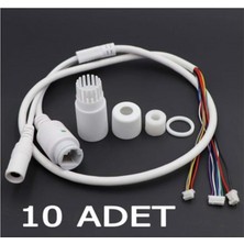 OPAX 10 Adet Ip Kamera Kablosu Ledli 9 Pın'li ( 2p2.0+8p1.25 ) Plastik Pin Soket Dahil