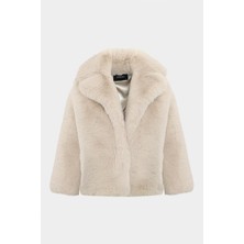 Premium Uzun Tüylü Rex Suni Kürk Kadın Mont