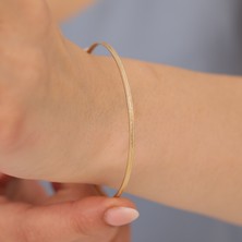 Nox Jewelry 925 Ayar Altın Mikron Kaplama Ajda Desenli Ajda Bilezik - BV00108