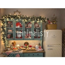 Yılbaşı Temalı 200X150CM Arka Plan, Renkli Dekorasyon ve Sıcak Bir Atmosfer, Stüdyo Fonu