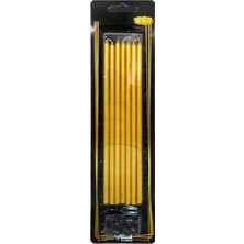 20  cm  Gold Uzun Mum 7'li Pasta Mumu