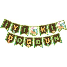 Iyiki Doğdun Zikzak Banner Dinazor
