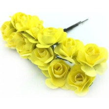 Kağıt Gül Yapay Çiçek 12 Li Demet