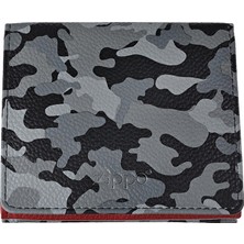 Zippo Deri Cüzdan Çift Taraflı Gri Kamuflajlı