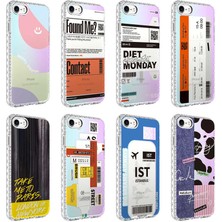 Noktaks Apple iPhone Se 2022 - Kılıf Airbag Kenarlı Renkli Desenli Silikon Elegans Kapak - No3