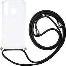 Ekılıf Huawei P30 Lite - Kılıf Şeffaf Ip Askılı Koruyucu X-Rop Kapak - Şeffaf