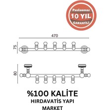 Çelik Banyo Paslanmaz Pirinç Ottoman 5’li Askılık Altın Sarı Gold