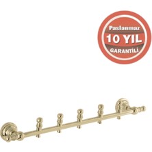 Çelik Banyo Paslanmaz Pirinç Ottoman 5’li Askılık Altın Sarı Gold