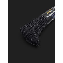 Mg Ropes Polyester Paracord Ip 4 mm Beyaz Desenli Siyah Renk 30 Metre