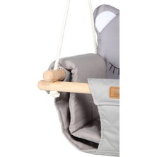Figürlü Ahşap Salıncak Minderli, Bebek Salıncak, Ev Tipi Salıncak, Bahçe Çocuk Salıncak, Tavana Asılan Salıncak