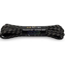 Mg Ropes Polyester Paracord Ip 4 mm Gri Desenli Siyah Renk 30 Metre