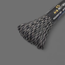 Mg Ropes Polyester Paracord Ip 4 mm Gri Desenli Siyah Renk 30 Metre