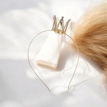 Taşlı Kraliçe Tacı Figürlü Metal Kadın Taç