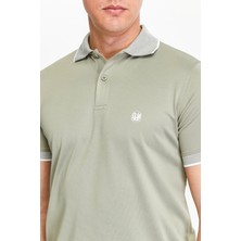 Erkek Haki %100 Pamuk Serin Tutan Fit Polo Yaka T-Shirt